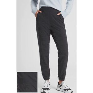 Athleta Womens Jogger Size 10 Brooklyn Black Camo Textured Lined Pull-on